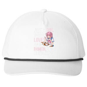 Cute Kawaii Just A Girl Who Loves Anime Ramen And Sketching Snapback Five-Panel Rope Hat