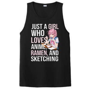 Cute Kawaii Just A Girl Who Loves Anime Ramen And Sketching PosiCharge Competitor Tank