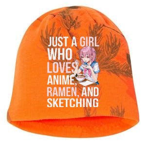 Cute Kawaii Just A Girl Who Loves Anime Ramen And Sketching Kati - Camo Knit Beanie