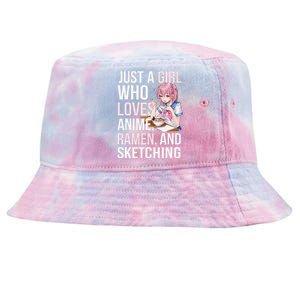 Cute Kawaii Just A Girl Who Loves Anime Ramen And Sketching Tie-Dyed Bucket Hat