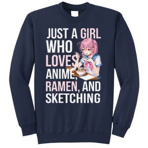 Cute Kawaii Just A Girl Who Loves Anime Ramen And Sketching Sweatshirt