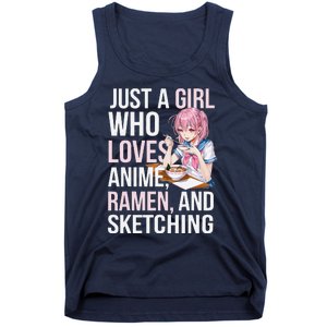 Cute Kawaii Just A Girl Who Loves Anime Ramen And Sketching Tank Top