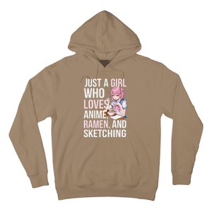 Cute Kawaii Just A Girl Who Loves Anime Ramen And Sketching Hoodie