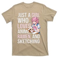 Cute Kawaii Just A Girl Who Loves Anime Ramen And Sketching T-Shirt