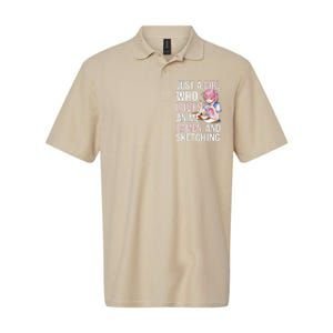 Cute Kawaii Just A Girl Who Loves Anime Ramen And Sketching Softstyle Adult Sport Polo