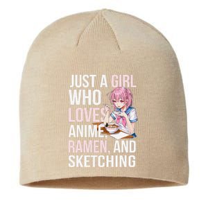 Cute Kawaii Just A Girl Who Loves Anime Ramen And Sketching Sustainable Beanie