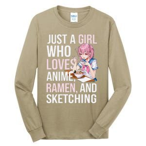 Cute Kawaii Just A Girl Who Loves Anime Ramen And Sketching Tall Long Sleeve T-Shirt