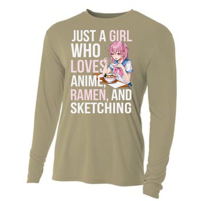 Cute Kawaii Just A Girl Who Loves Anime Ramen And Sketching Cooling Performance Long Sleeve Crew