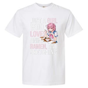 Cute Kawaii Just A Girl Who Loves Anime Ramen And Sketching Garment-Dyed Heavyweight T-Shirt