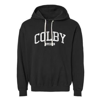 Colby Kansas Ks Js03 College University Style Garment-Dyed Fleece Hoodie