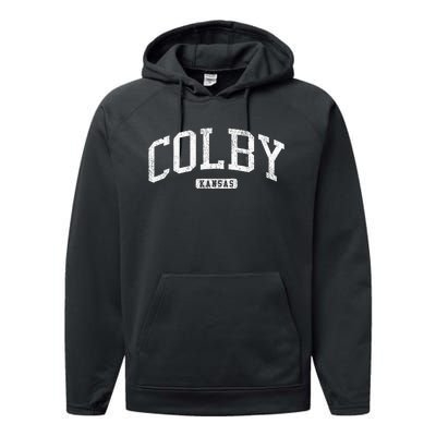 Colby Kansas Ks Js03 College University Style Performance Fleece Hoodie