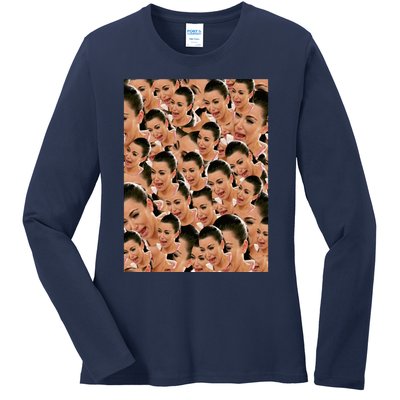 Crying Kim Kardashian Ladies Long Sleeve Shirt