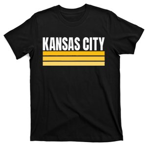 Cool Kc Kansas City Yellowwhite Striped Classic Kansas City T-Shirt