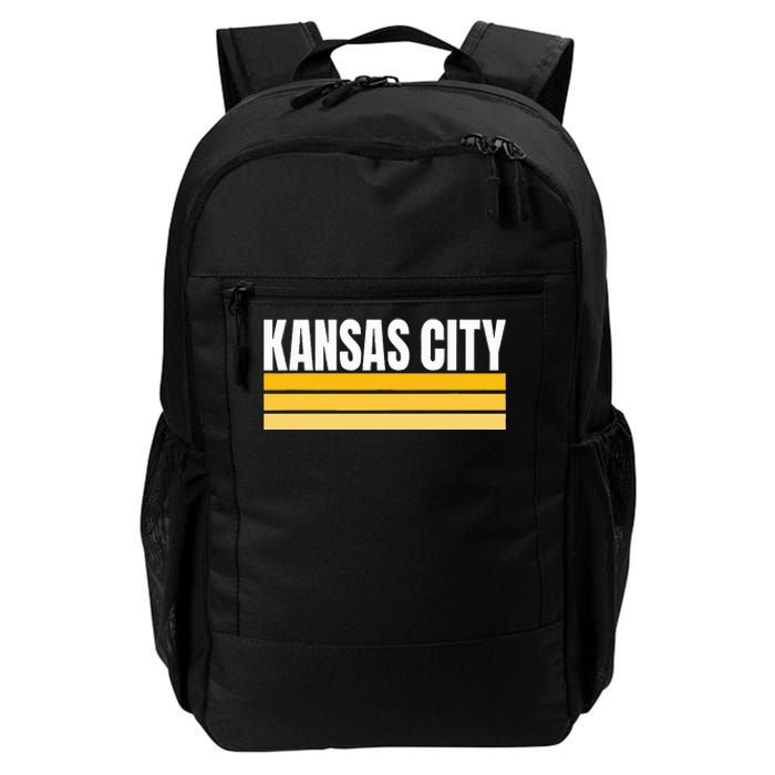 Cool Kc Kansas City Yellowwhite Striped Classic Kansas City Daily Commute Backpack