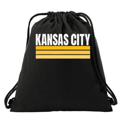 Cool Kc Kansas City Yellowwhite Striped Classic Kansas City Drawstring Bag