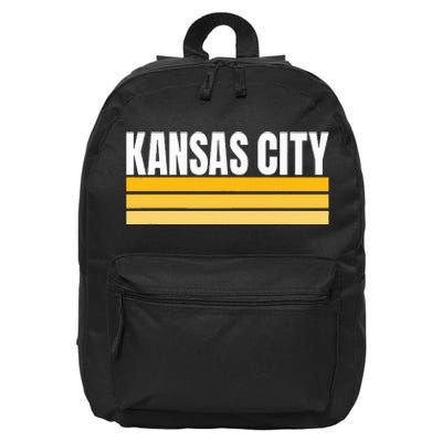 Cool Kc Kansas City Yellowwhite Striped Classic Kansas City 16 in Basic Backpack