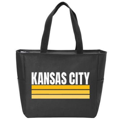 Cool Kc Kansas City Yellowwhite Striped Classic Kansas City Zip Tote Bag