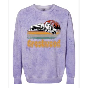 Crestwood Kentucky KY Tourism Semi Stuck on Railroad Tracks Colorblast Crewneck Sweatshirt