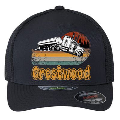 Crestwood Kentucky KY Tourism Semi Stuck on Railroad Tracks Flexfit Unipanel Trucker Cap