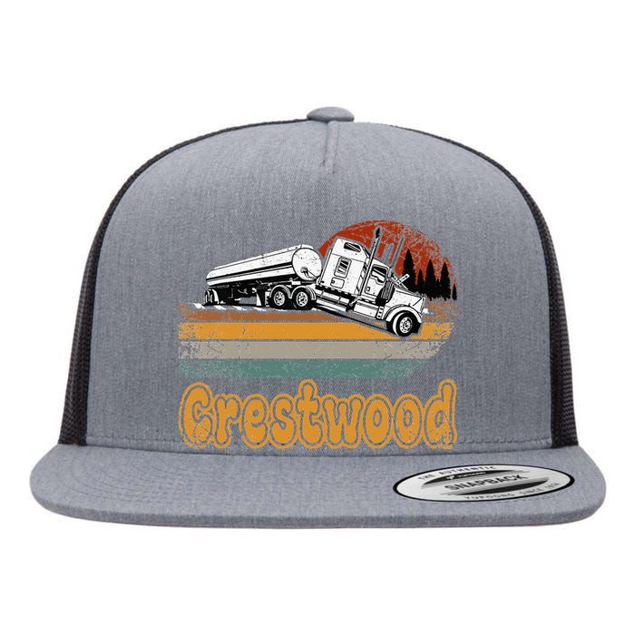 Crestwood Kentucky KY Tourism Semi Stuck on Railroad Tracks Flat Bill Trucker Hat