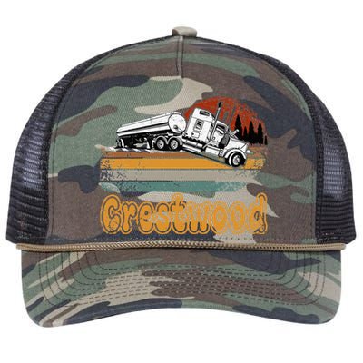 Crestwood Kentucky KY Tourism Semi Stuck on Railroad Tracks Retro Rope Trucker Hat Cap