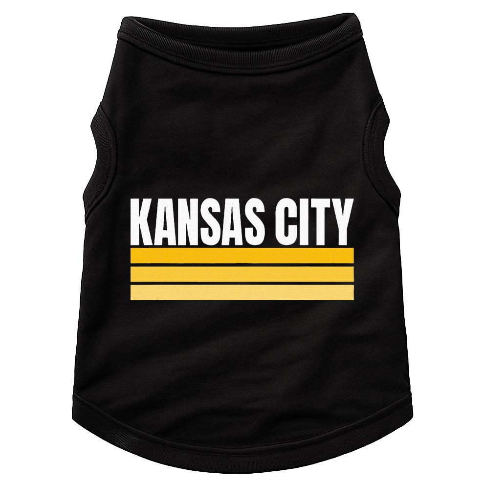 Cool Kc Kansas City Yellowwhite Striped Classic Kansas City Doggie Tank
