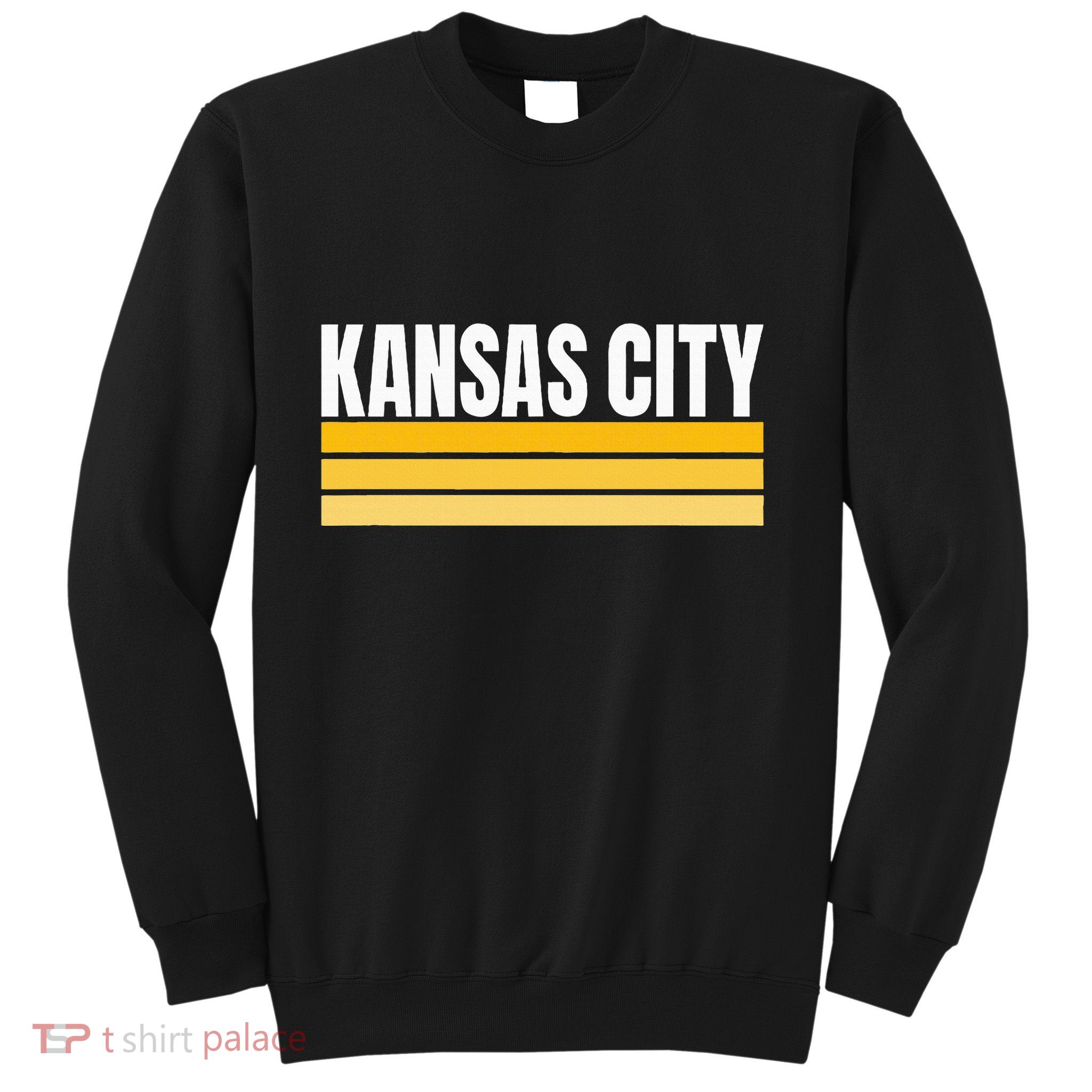 Cool Kc Kansas City Yellowwhite Striped Classic Kansas City Sweatshirt