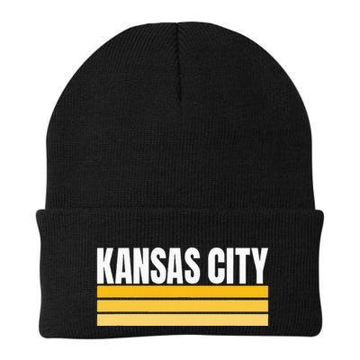 Cool Kc Kansas City Yellowwhite Striped Classic Kansas City Beanie