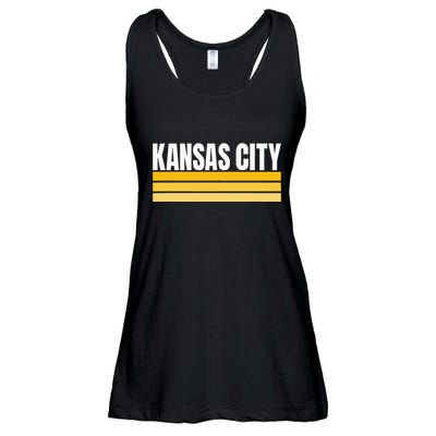 Cool Kc Kansas City Yellowwhite Striped Classic Kansas City Ladies Essential Flowy Tank