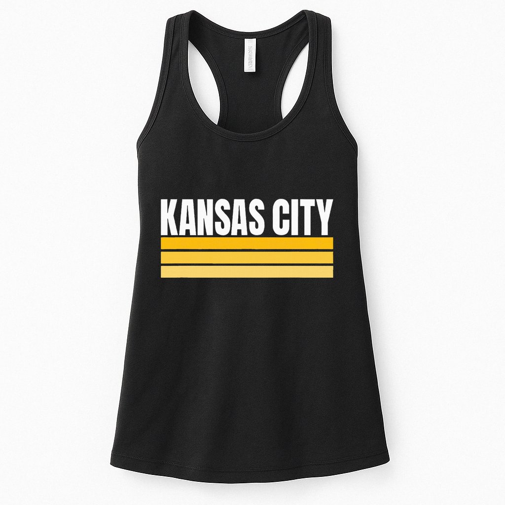 Cool Kc Kansas City Yellowwhite Striped Classic Kansas City Womens Tank Top