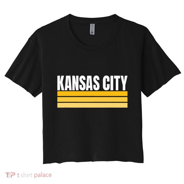 Cool Kc Kansas City Yellowwhite Striped Classic Kansas City Crop Top