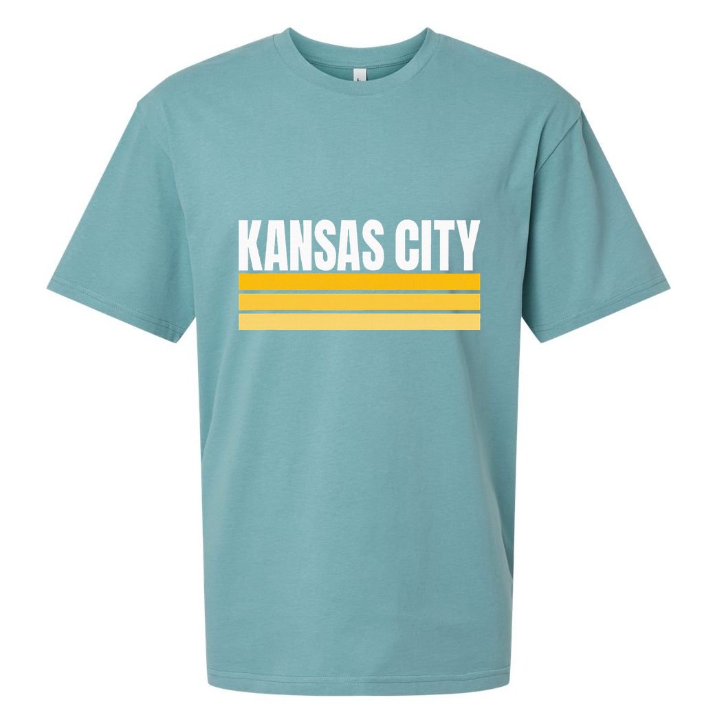 Cool Kc Kansas City Yellowwhite Striped Classic Kansas City Sueded Cloud Jersey T-Shirt