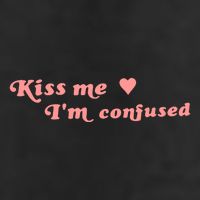 Cherry Kitten Kiss Me IM Confused Heart 7 Panel Mesh Trucker Snapback Hat