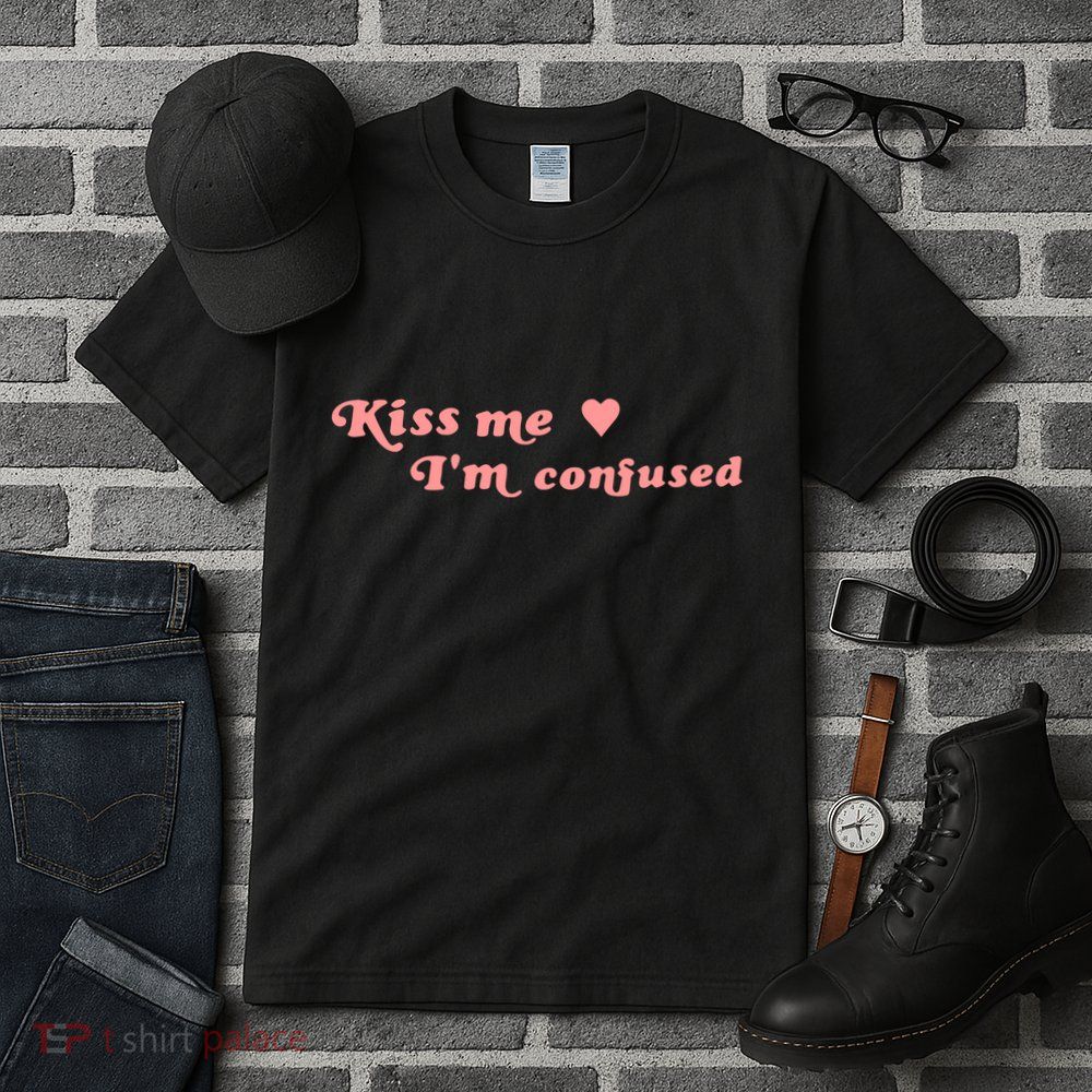 Cherry Kitten Kiss Me IM Confused Heart Tall T-Shirt