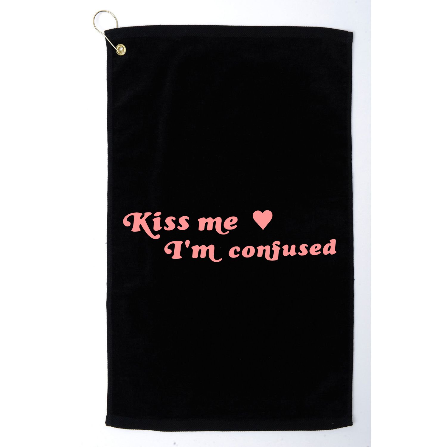 Cherry Kitten Kiss Me IM Confused Heart Golf Towel