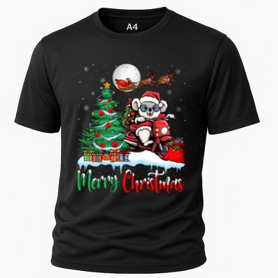 Christmas Koala Koala Riding Motorcycle Xmas Santa Hat Merry Performance Shirt