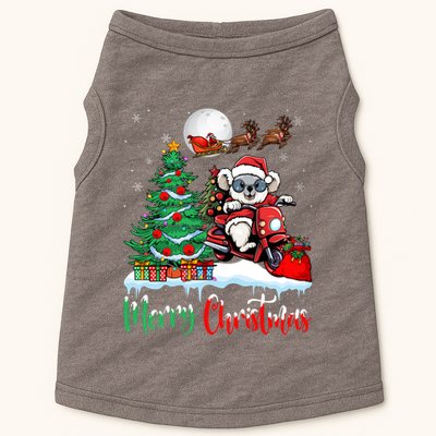 Christmas Koala Koala Riding Motorcycle Xmas Santa Hat Merry Doggie Tank