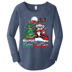 Christmas Koala Koala Riding Motorcycle Xmas Santa Hat Merry Women's Perfect Tri Tunic Long Sleeve Shirt