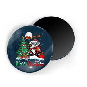 Christmas Koala Koala Riding Motorcycle Xmas Santa Hat Merry Magnet