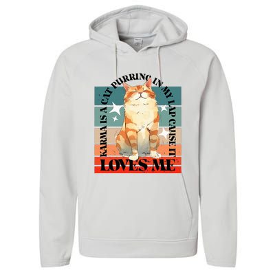 Cat Karma Loves Me Performance Fleece Hoodie