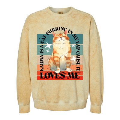 Cat Karma Loves Me Colorblast Crewneck Sweatshirt