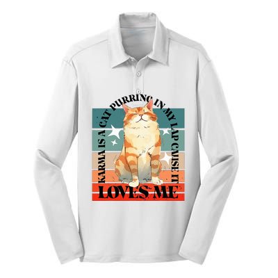 Cat Karma Loves Me Silk Touch Performance Long Sleeve Polo