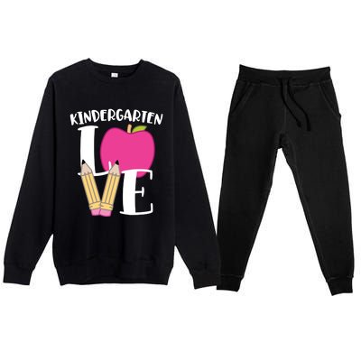 Cute Kindergarten Love Design For Kindergarten Teachers Cute Gift Premium Crewneck Sweatsuit Set