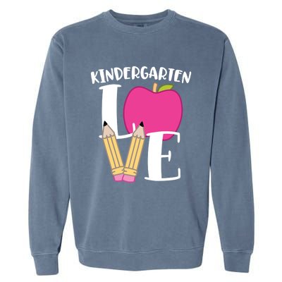 Cute Kindergarten Love Design For Kindergarten Teachers Cute Gift Garment-Dyed Sweatshirt