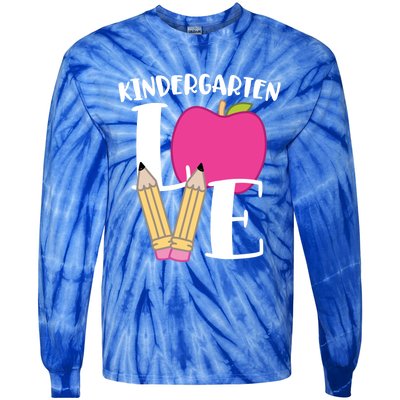 Cute Kindergarten Love Design For Kindergarten Teachers Cute Gift Tie-Dye Long Sleeve Shirt