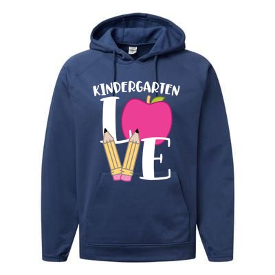 Cute Kindergarten Love Design For Kindergarten Teachers Cute Gift Performance Fleece Hoodie