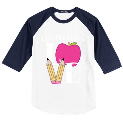 Cute Kindergarten Love Design For Kindergarten Teachers Cute Gift Baseball Sleeve Shirt