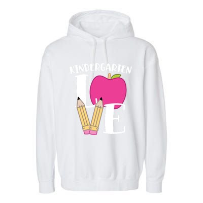 Cute Kindergarten Love Design For Kindergarten Teachers Cute Gift Garment-Dyed Fleece Hoodie