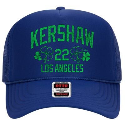 Clayton Kershaw Los Angeles Baseball St PatrickS Shamrock Meaningful Gift High Crown Mesh Back Trucker Hat