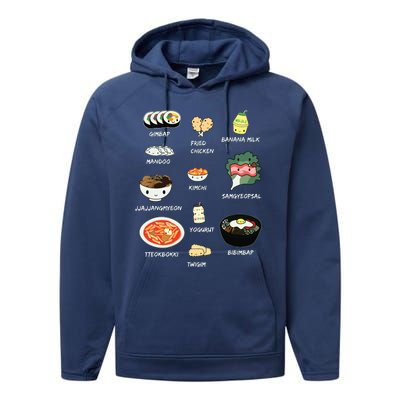 Cute Korean Lunch Shirts Bibimbap And More Performance Fleece Hoodie